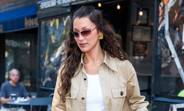 Bella Hadid's khaki suit is the perfect summer work uniform