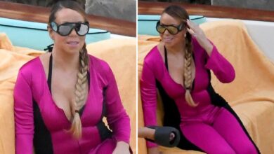 Mariah Carey Rocks pink swimsuit, hanging with kids on the Amalfi Coast