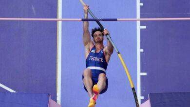 The French pole vaulter's bulge costs him an Olympic medal