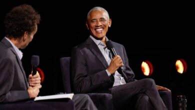 Barack Obama, Kate Winslet and Kevin Costner speak during History Talks