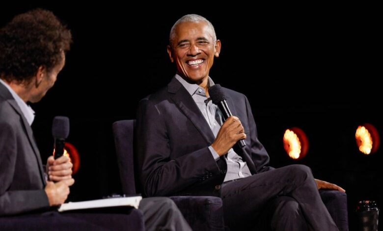 Barack Obama, Kate Winslet and Kevin Costner speak during History Talks