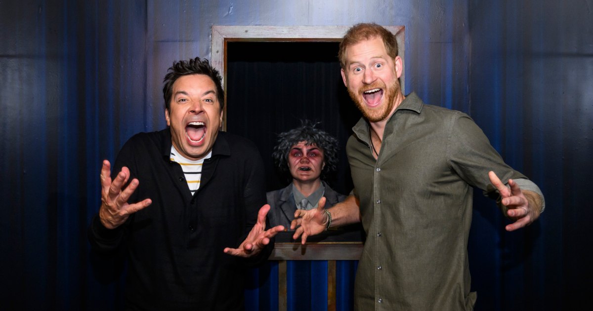 Prince Harry gets scared in Jimmy Fallon's spooky 'Tonightmares' maze
