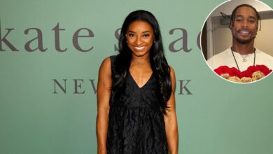 Simone Biles receives a surprise visit from husband Jonathan Owens while on tour