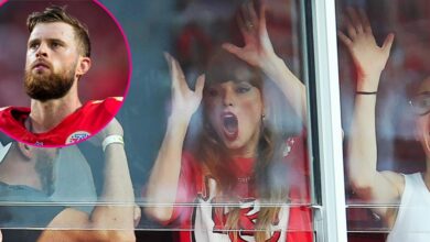 Taylor Swift reacts to Chiefs Harrison Butker's game-winning kick