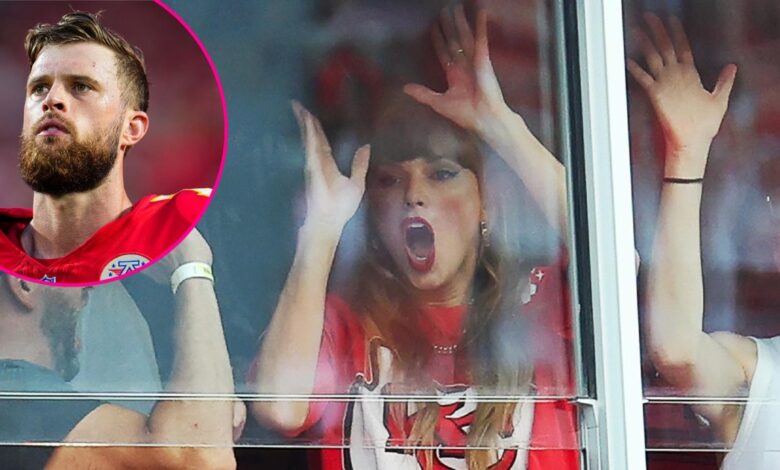 Taylor Swift reacts to Chiefs Harrison Butker's game-winning kick