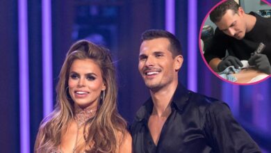 DWTS Pro Gleb Savchenko gives Brooks Nader a pelvic tattoo