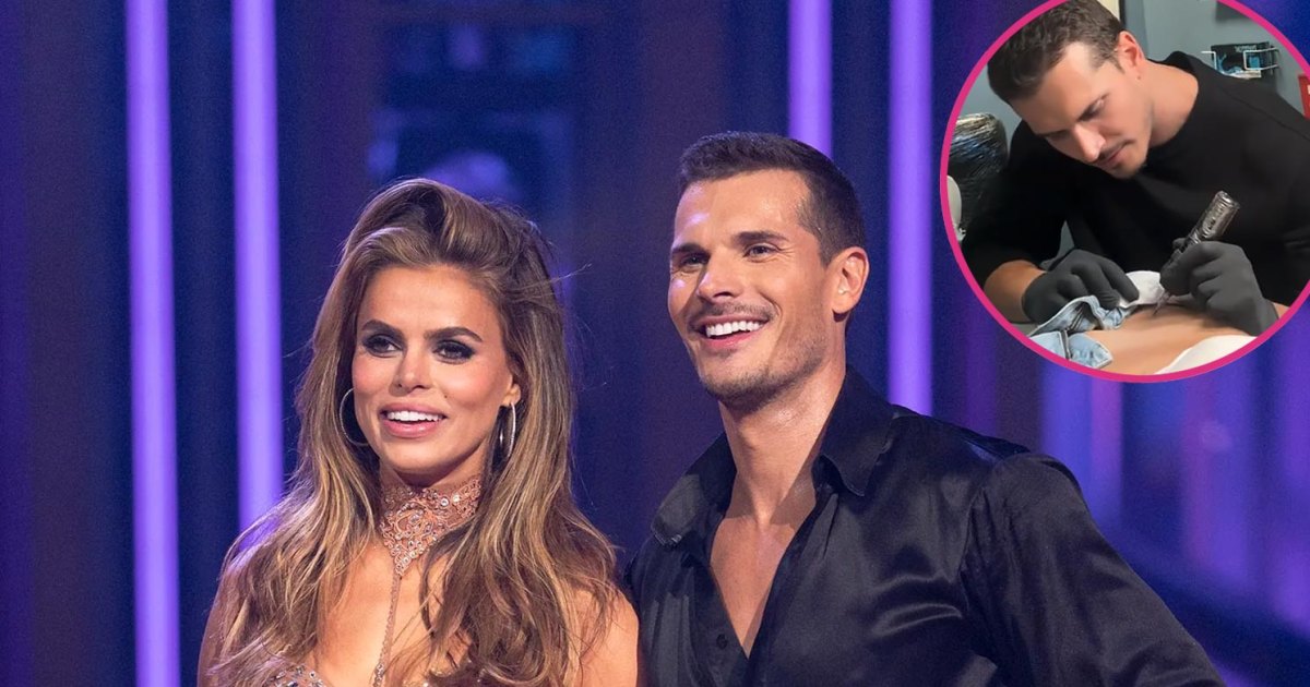 DWTS Pro Gleb Savchenko gives Brooks Nader a pelvic tattoo