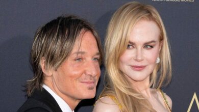 Nicole Kidman supported by Keith Urban at mother's funeral