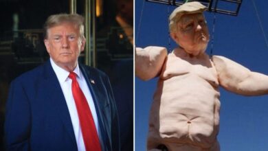 Trump's 13-metre-tall naked statue sparks outrage – is he prepared to sue?