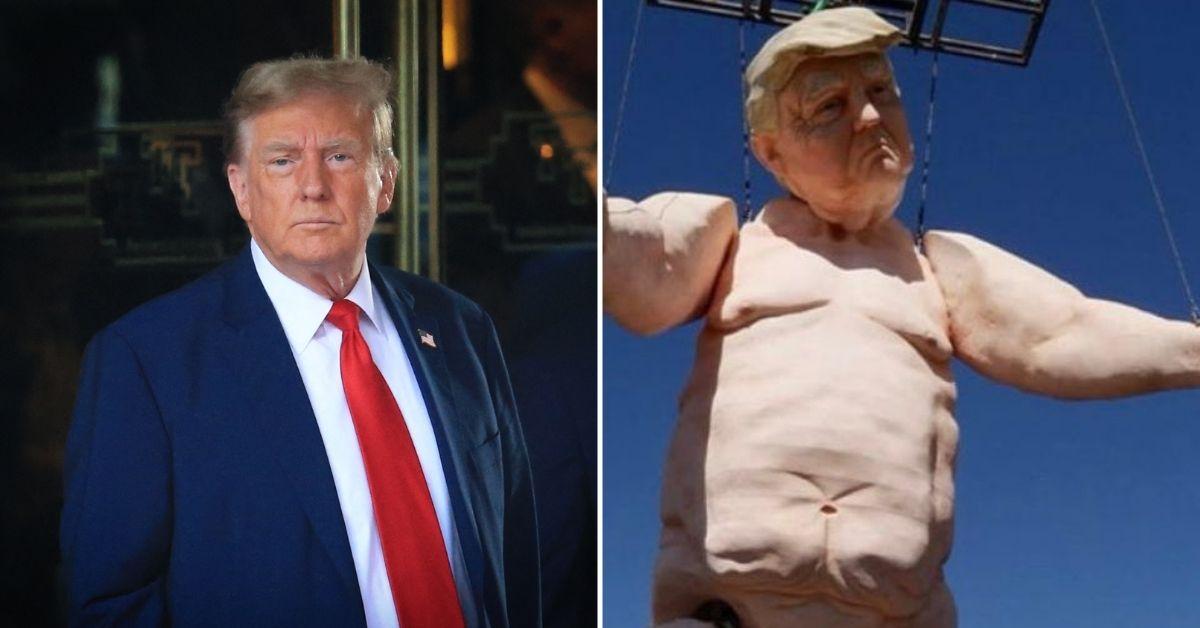 Trump's 13-metre-tall naked statue sparks outrage – is he prepared to sue?