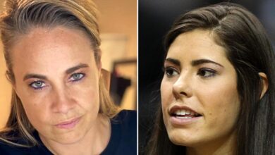 WNBA's Kelsey Plum is yelled at by coach Becky Hammon during a timeout