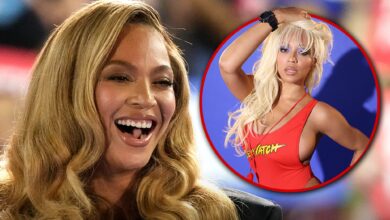 Beyoncé transforms into Pamela Anderson in video and urges viewers to vote