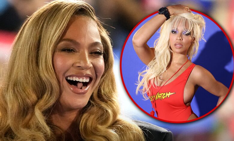 Beyoncé transforms into Pamela Anderson in video and urges viewers to vote