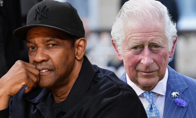 Denzel Washington has an awkward meeting with King Charles, video shows