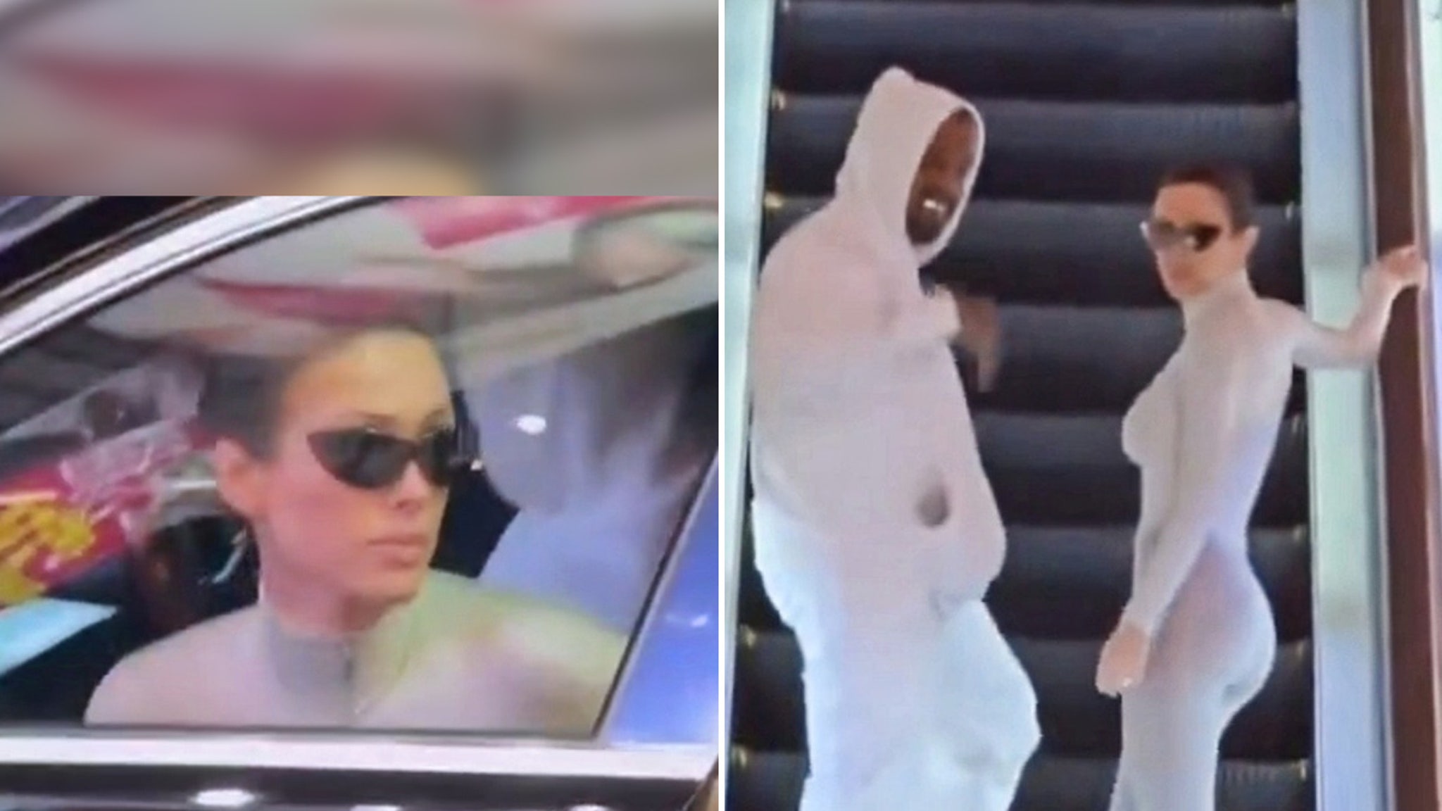 Kanye West and Bianca Censori cheerful in all-white ensembles