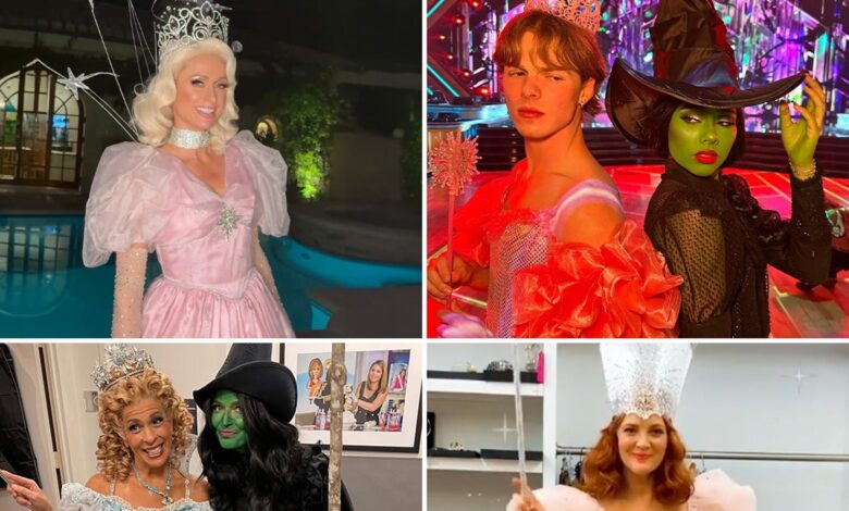 'Popular' celebrities dressed as 'Wicked's Glinda and Elphaba!