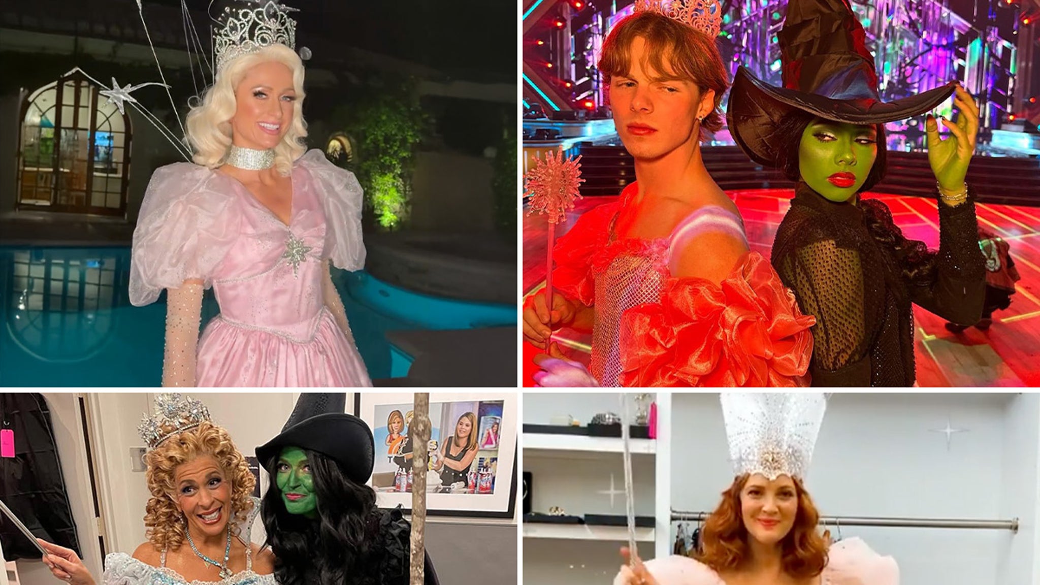 'Popular' celebrities dressed as 'Wicked's Glinda and Elphaba!