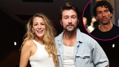 Brandon Sklenar supports Blake Lively during the trial against Justin Baldoni