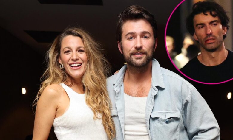 Brandon Sklenar supports Blake Lively during the trial against Justin Baldoni