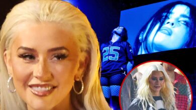 Christina Aguilera attends night 4 of Billie Eilish's Forum concert