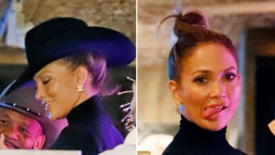 Jennifer Lopez has a good time with friends at the Aspen Bar, including Kevin Costner