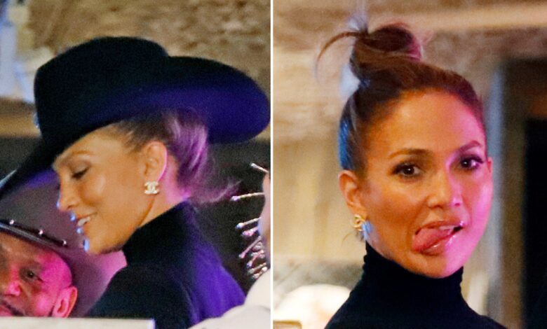 Jennifer Lopez has a good time with friends at the Aspen Bar, including Kevin Costner