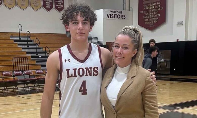 Kendra Wilkinson celebrates his son's joining the Varsity basketball team