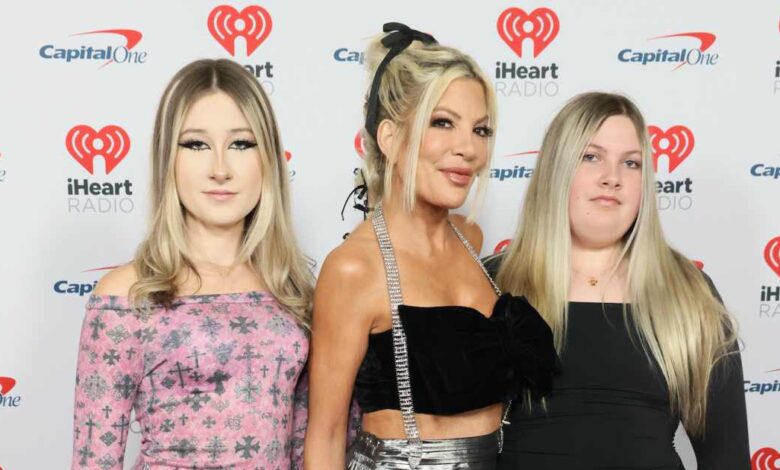 Tori Spelling enjoys a night out with daughters at Jingle Ball in LA