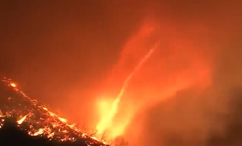 Fire tornado emerges amid massive inferno destroying Los Angeles