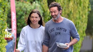 Hugh Jackman and Sutton Foster hold hands after making their romance public