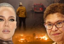 Khloé Kardashian has been called a hypocrite after criticizing LA's mayor over her response to wildfires