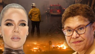 Khloé Kardashian has been called a hypocrite after criticizing LA's mayor over her response to wildfires