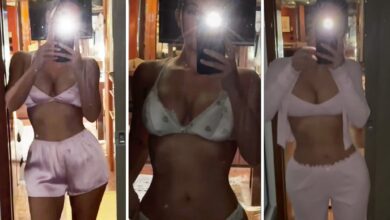 Kim Kardashian shows off body in new Skims Valentine's collection