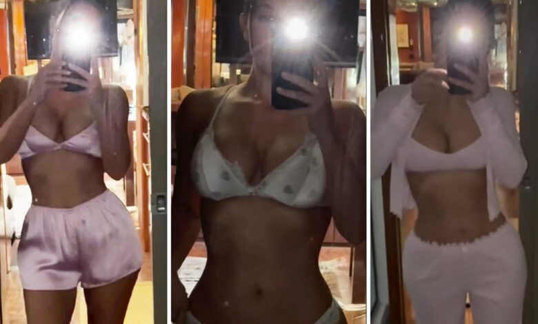 Kim Kardashian shows off body in new Skims Valentine's collection