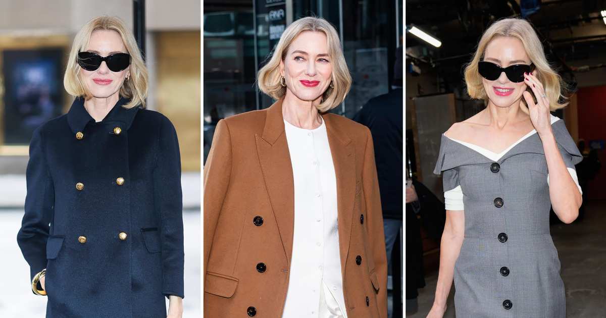 Naomi Watts has four quick changes when promoting a book about menopause