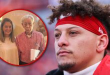 Patrick Mahomes' grandfather in the Hospice prior to the AFC championship match