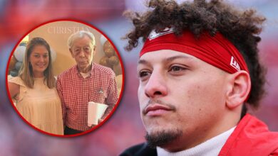 Patrick Mahomes' grandfather in the Hospice prior to the AFC championship match