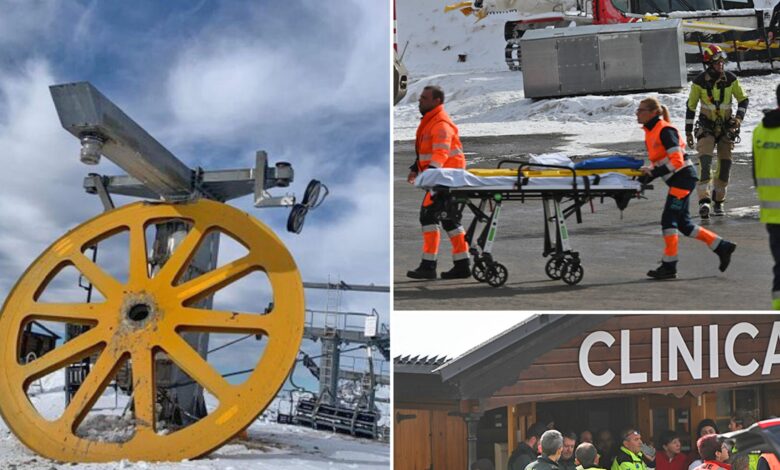 Ski lift collapse in Spain leaves several seriously injured, harrowing video images