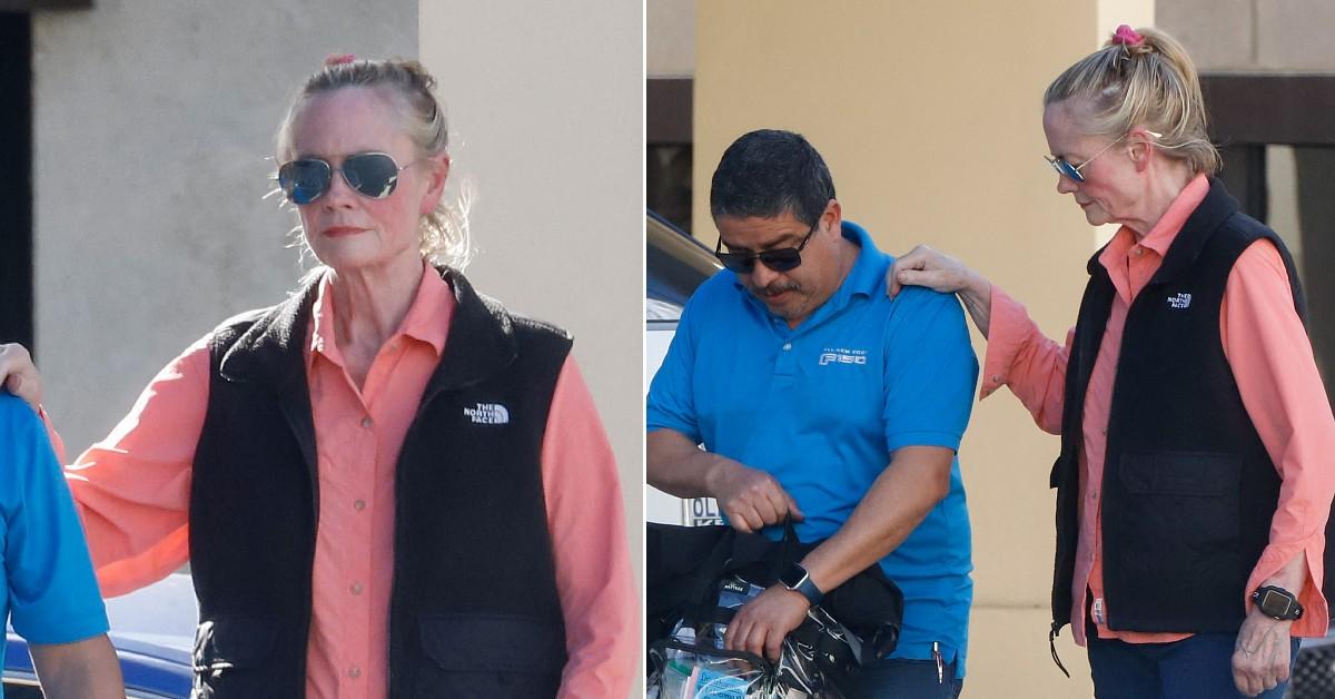 Cybill Shepherd holds Assistant after celebrating the 75th birthday