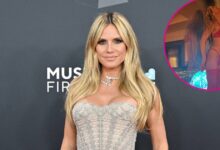 Heidi Klum teases her curves in sexy pure lingerie