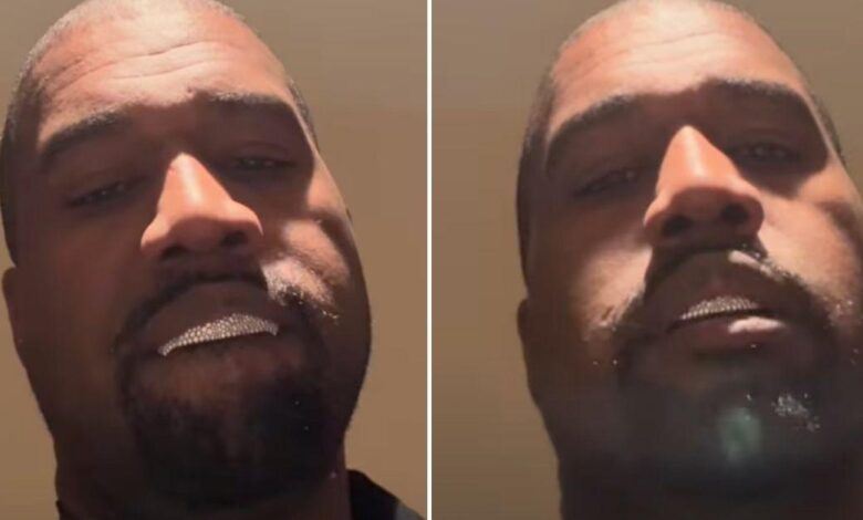 Kanye West speaks on Kardashian diss track with $ 850k grill