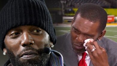 Randy Moss emotionally during return to ESPN after cancer fights