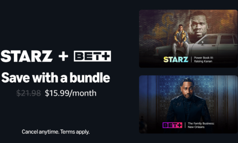 Starz, Bet+ Set Amazon Prime Channel bundle