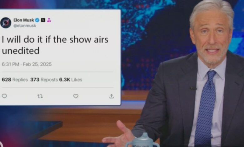 Jon Stewart officially invites Elon Musk to 'The Daily Show'