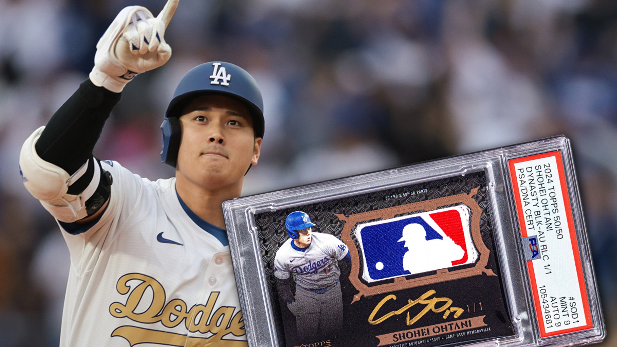 Shohei Ohtani's signed 50/50 card with game-based patch sells for record $ 1,067m