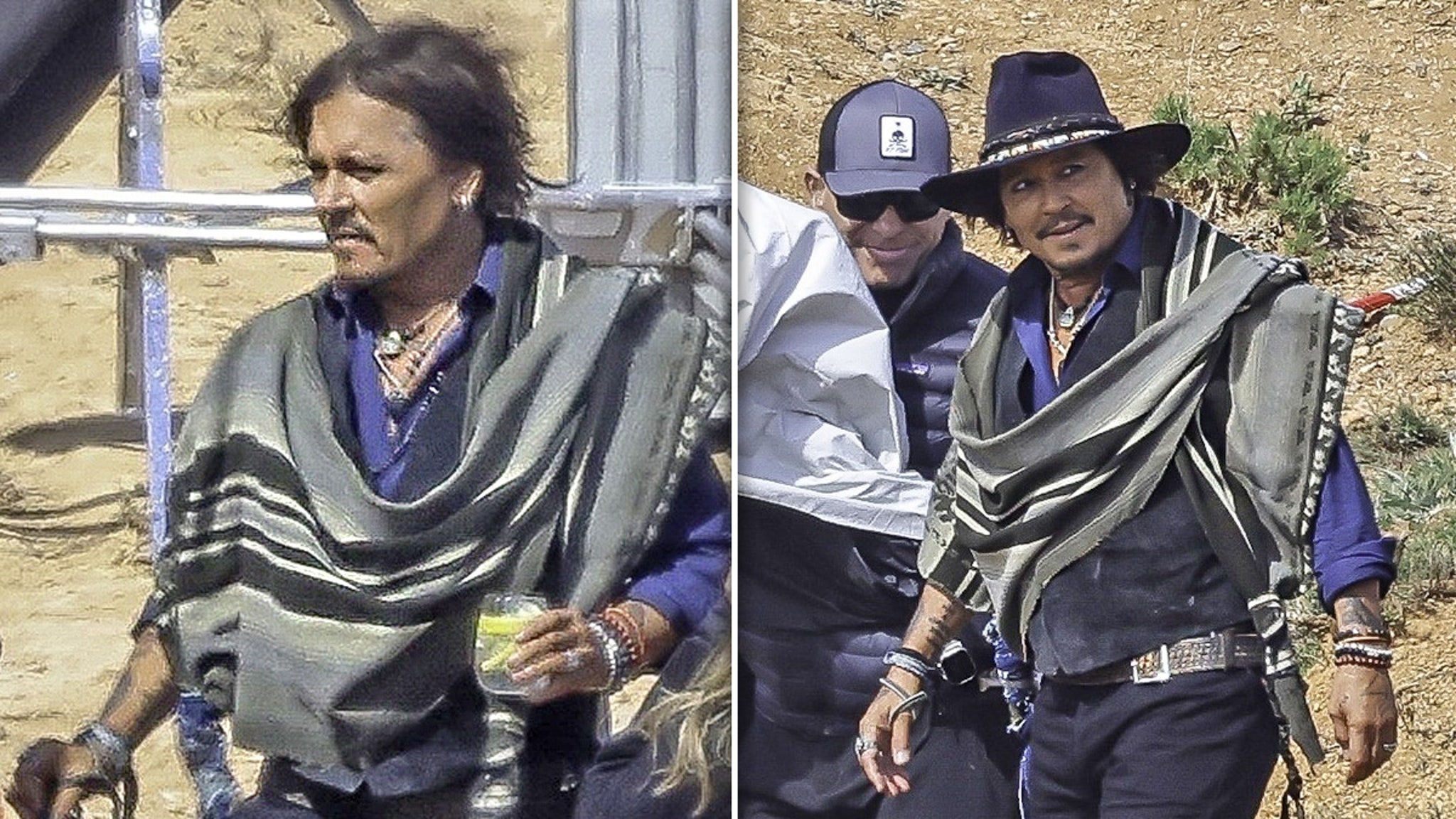 Johnny Depp Dons Cowboy Hat, shoots new advertisement for Dior in Spain
