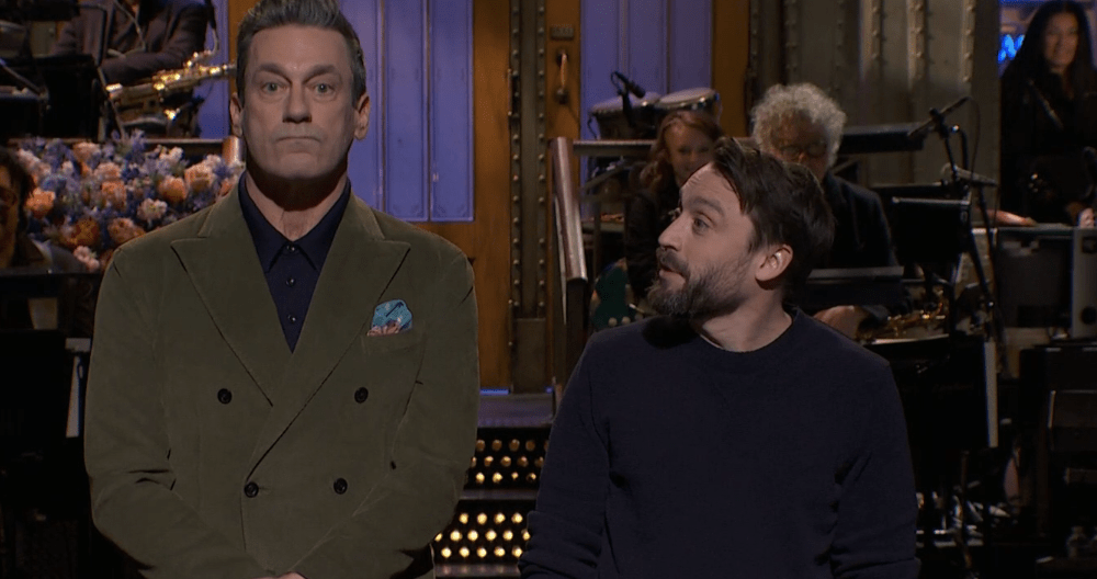 Kieran Culkin crashes Jon Hamm's SNL monologue; Hamm demands his Oscar