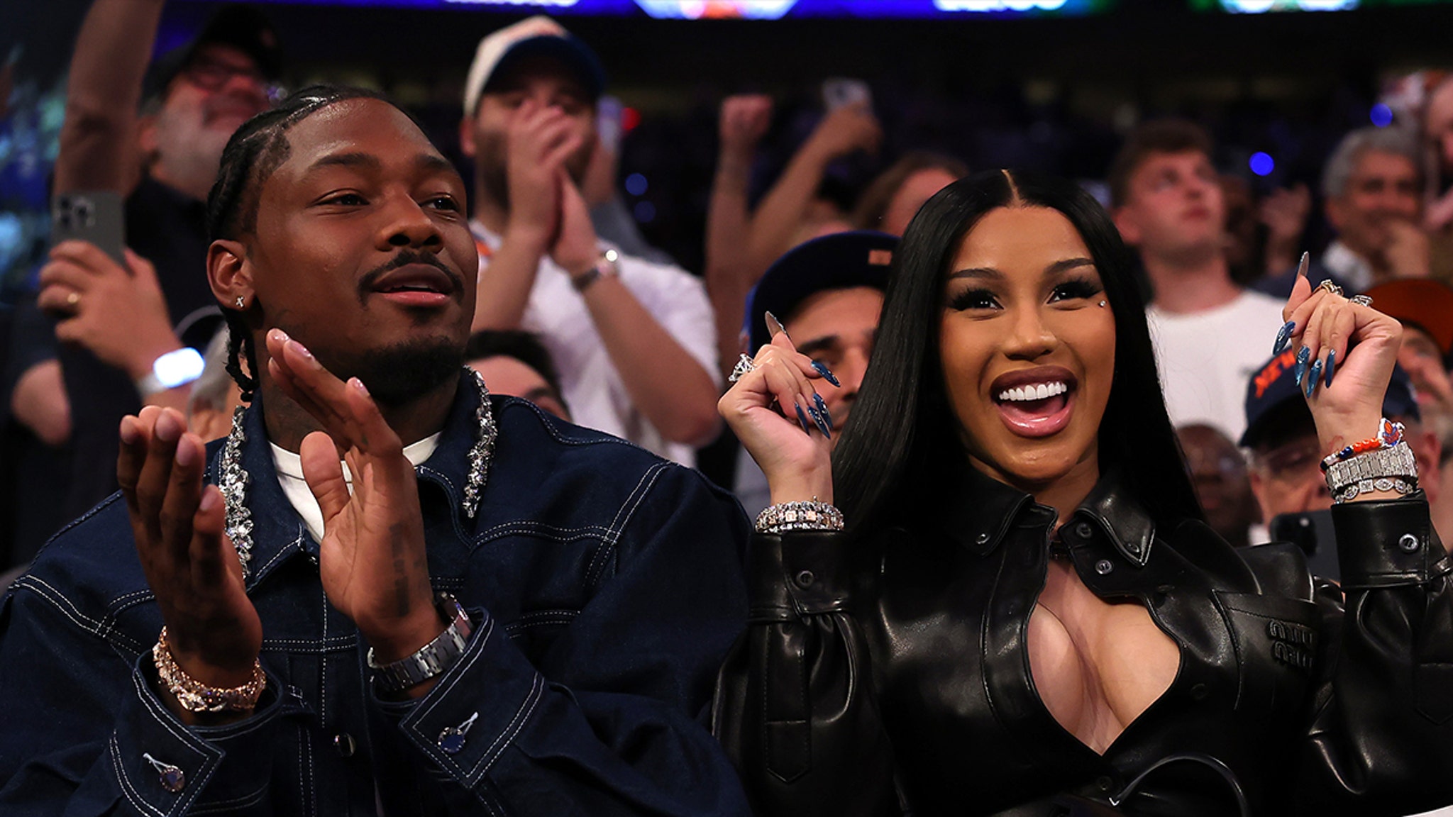 Cardi B and Stefon Diggs look beaten at Knicks game in the midst of dating rumors