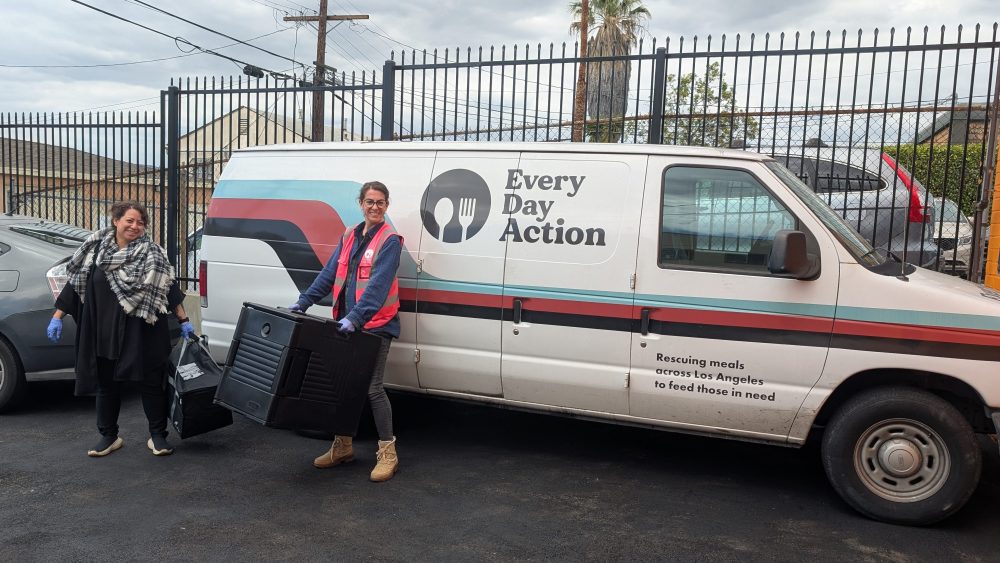 Every day, action film set cuts waste by bringing food for people in need