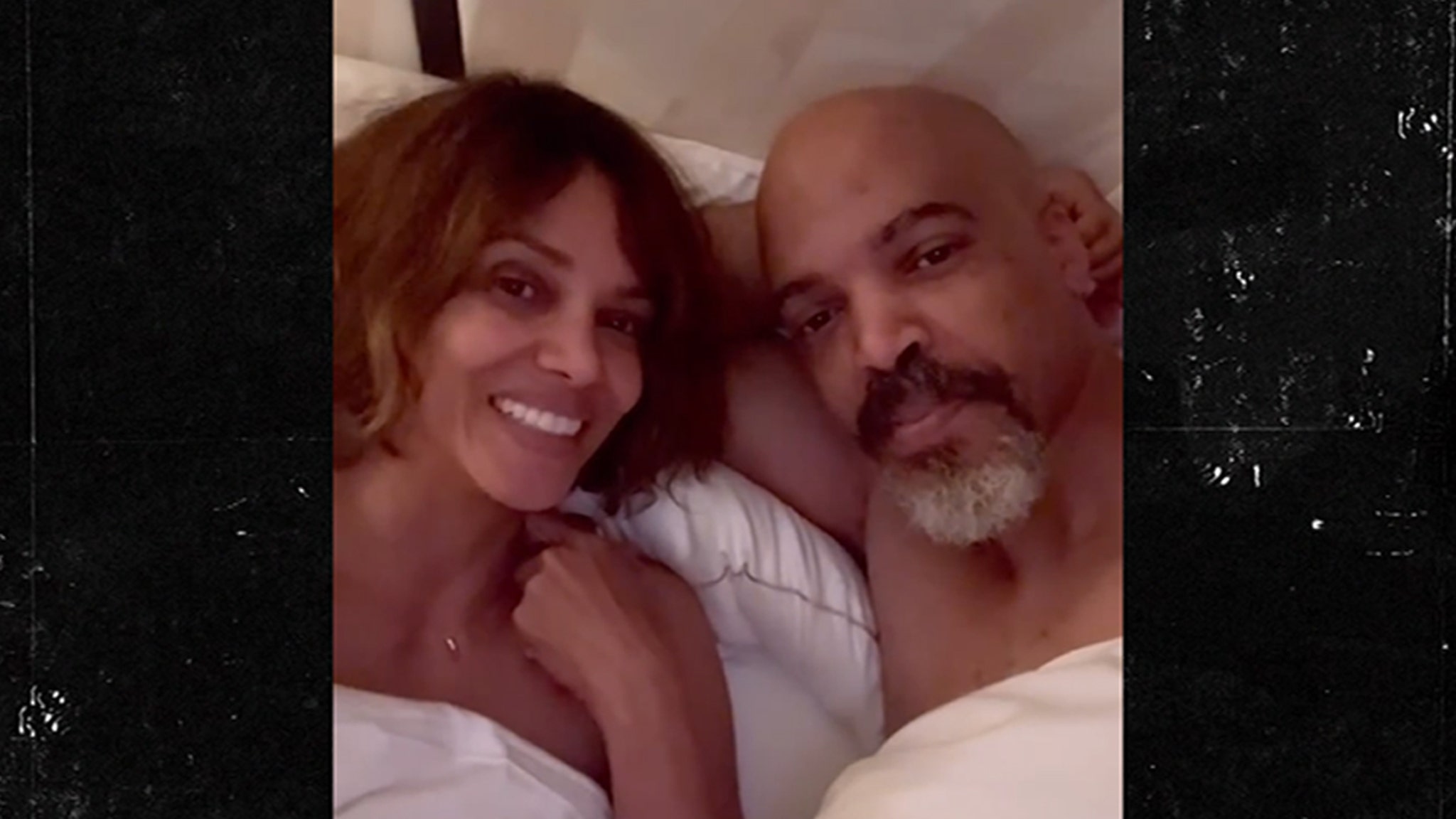 Halle Berry nestles to Van Hunt in bed for Mother's Day, video shows